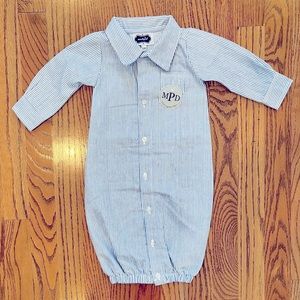 Blue & White Striped Oxford Convertible Gown